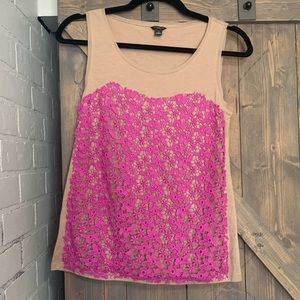 Ann Taylor tank top with lace size S